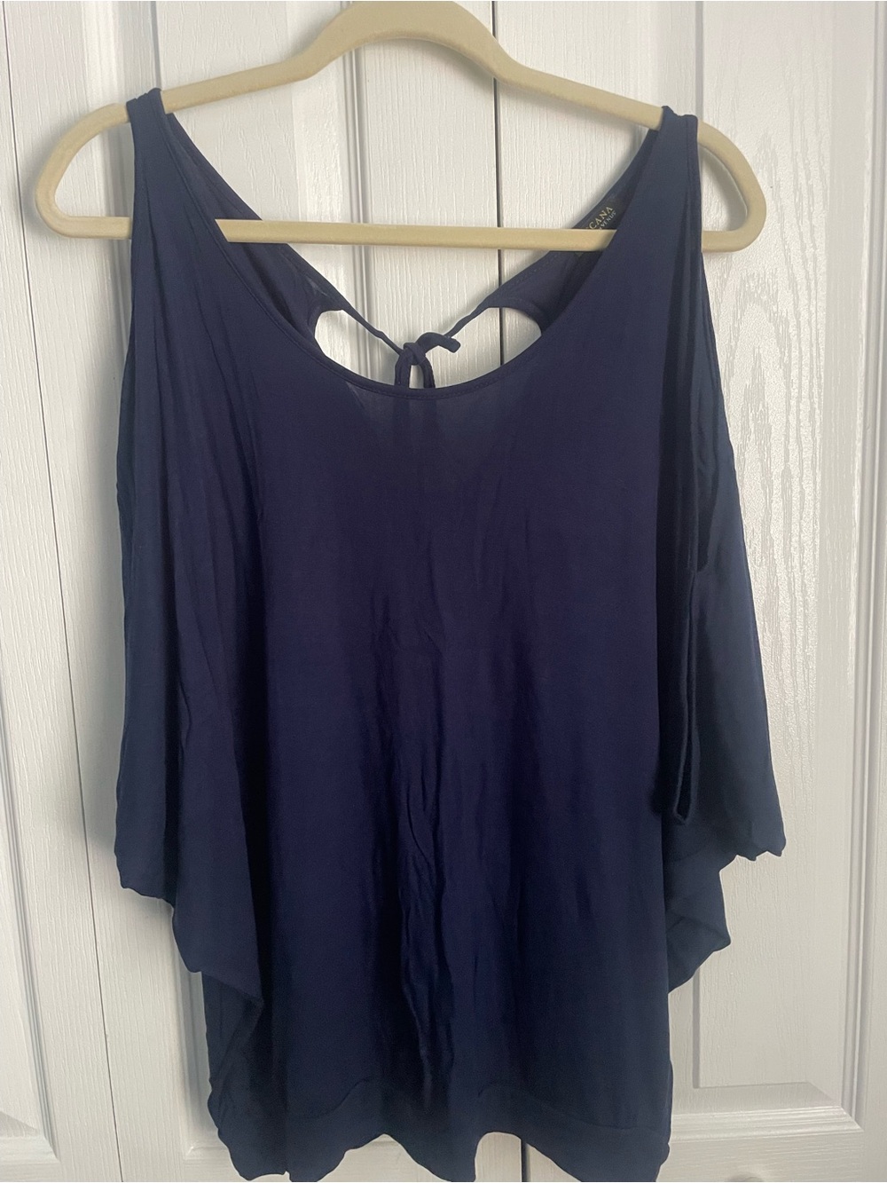 VENUS Navy Cold-Shoulder Tunic with Back Tie, XS